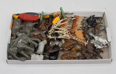 Lot 612 - A collection of lead painted animal figures,...