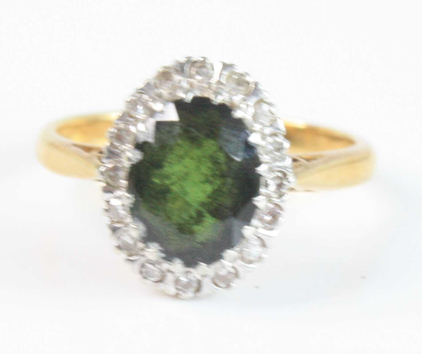 Lot 2542 - An 18ct yellow and white gold, tourmaline and...