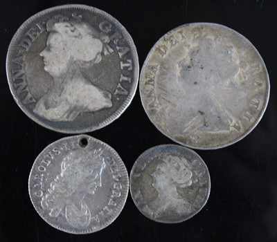 Lot 2227 - England, 1708 half crown, Queen Anne bust...