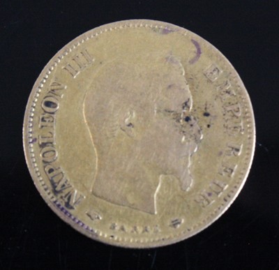 Lot 2209 - France, 1859 gold 10 francs, obv: Napoleon III,...