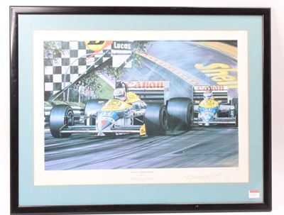 Lot 934 - A framed and glazed Williams Honda Supremacy...