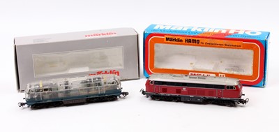 Lot 496 - A Marklin boxed H0 scale locomotive group to...