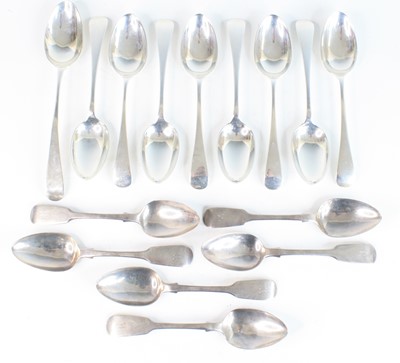 Lot 2118 - A collection of harlequin silver spoons,...