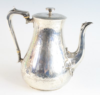 Lot 2109 - A Victorian silver coffee pot, of baluster...