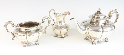 Lot 2116 - A Victorian silver three-piece tea set,...