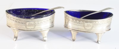 Lot 2090 - A matched pair of George III silver pedestal...