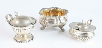 Lot 2119 - Three various antique silver cruets,...