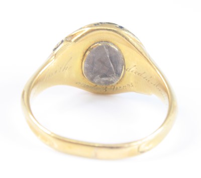 Lot 2547 - A yellow metal Victorian banded agate memorial...