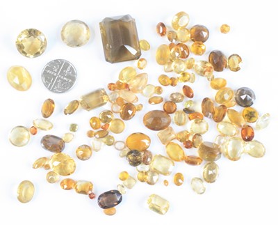 Lot 2606 - A collection of loose cut citrine stones,...
