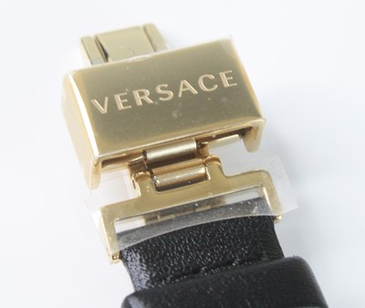Lot 2596 - A Versace lady's gold plated quartz dress...