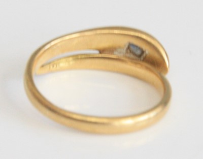 Lot 2616 - A late Victorian yellow metal snake ring, set...