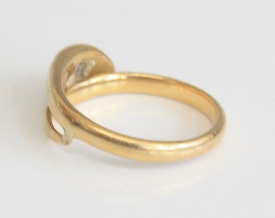 Lot 2616 - A late Victorian yellow metal snake ring, set...