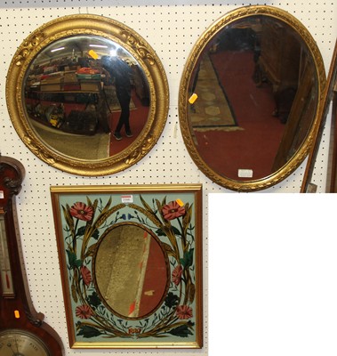 Lot 1160 - Three various gilt framed wall mirrors, one...