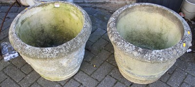 Lot 1171 - A pair of large reconstituted stone...