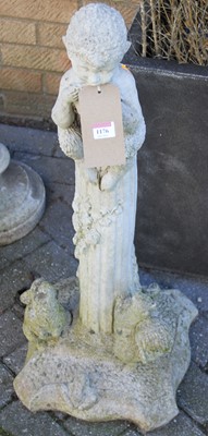 Lot 1176 - A reconstituted stone garden pedestal figure...