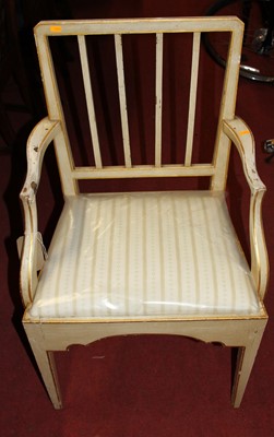 Lot 1206 - A 19th century Swedish cream and gilt painted...