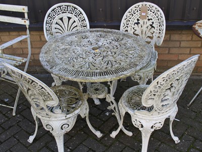 Lot 1179 - A Victorian style white painted cast and...