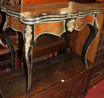 Lot 1221 - A 19th century French ebonised and boulle work...