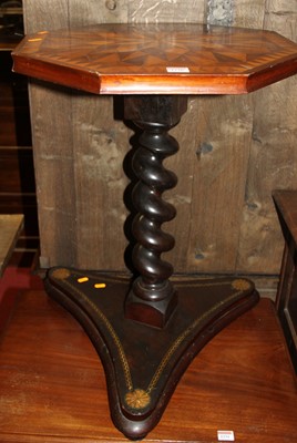 Lot 1230 - A parquet specimen wood inlaid octagonal fixed...