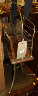Lot 1243 - A late Victorian tubular brass and oak twin...