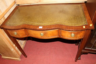 Lot 1244 - A reproduction mahogany green leather inset...