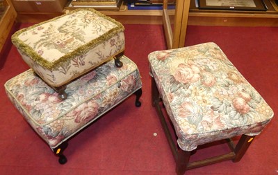 Lot 1245 - Three various upholstery topped stools