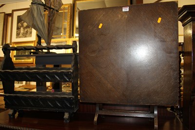 Lot 1246 - A small oak low folding occasional table,...
