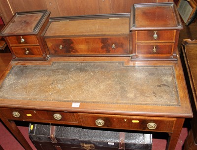 Lot 1258 - An Edwardian mahogany and inlaid rexine inset...