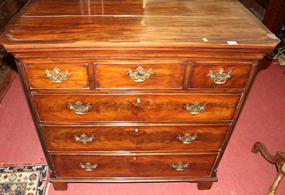 Lot 1268 - A 19th century mahognay chest of three short...