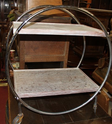 Lot 1327 - An Art Deco tubular chrome and limed oak...