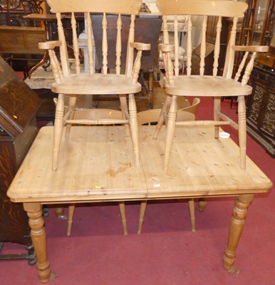 Lot 1352 - A modern pine round cornered extending kitchen...