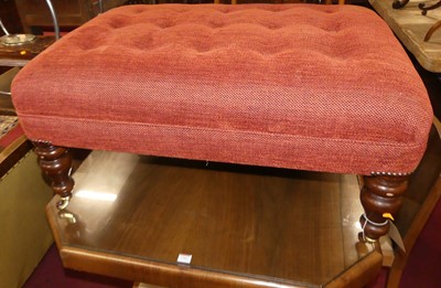 Lot 1365 - A contemporary red fabric buttoned upholstered...