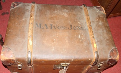 Lot 1297 - An early 20th century canvas, wood, leather...