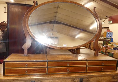 Lot 1376 - A 19th century mahogany and inlaid oval swing...