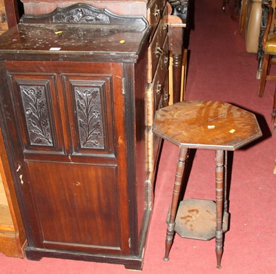 Lot 1299 - An Edwardian single door music cabinet,...