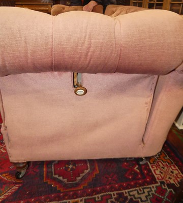 Lot 1383 - A Victorian pink buttoned dralon twin drop-end...