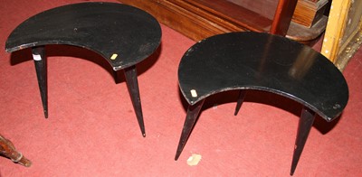 Lot 1306 - A pair of mid-20th century black painted...