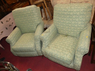 Lot 1390 - A pair of contemporary green floral...