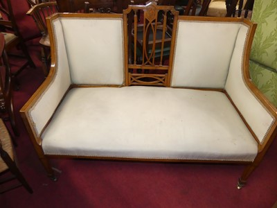 Lot 1401 - A late Victorian satinwood framed and white...