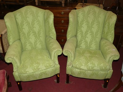 Lot 1404 - A pair of contemporary mahogany framed and...