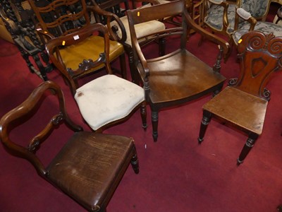 Lot 1413 - Four various 19th century chairs, to include a...