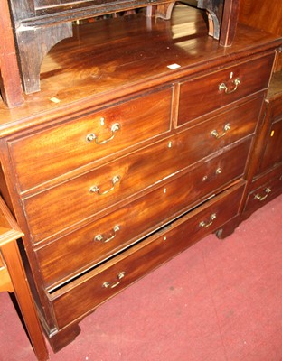 Lot 1442 - A George III mahogany squarefront chest of two...