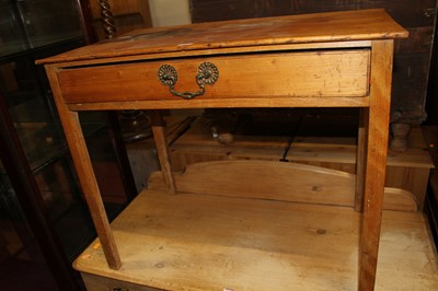 Lot 1450 - A 19th century rustic pine single drawer side...