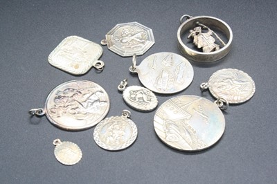 Lot 352 - Ten various silver St Christopher pendants,...