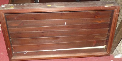 Lot 1527 - Two wooden cased wall mounted display cases
