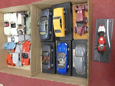 Lot 1586 - Two boxes of mainly 1/18 scale loose diecasts