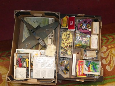 Lot 1592 - Two boxes of mixed effects to include plastic...