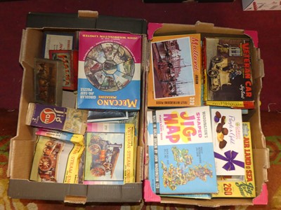 Lot 1593 - Two boxes of mixed vintage jigsaws to include...