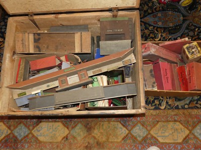 Lot 1598 - A large wooden box of 00 gauge railway and a...