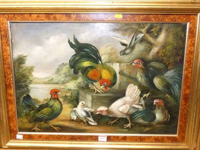 Lot 1022 - After Jacob Bogdani - Pair; Farmyard scenes...